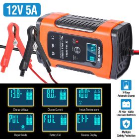 Car Battery Charger 12V 5A LCD Intelligent Auto Motorcycle Boat ATV Recover Pulse Repair