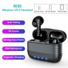 Waterproof Wireless 5.0 TWS Earbuds Wireless Headsets w/ Magnetic Charging Case Battery Remain Display