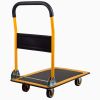 660 lbs. Capacity Platform Truck Hand Flatbed Cart Dolly Folding Moving Push Heavy Duty Rolling Cart in Yellow