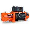 X-BULL 12V Synthetic Rope Winch-13000 lb. Load Capacity Premium Electric Winch (orange)