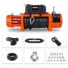 X-BULL 12V Synthetic Rope Winch-13000 lb. Load Capacity Premium Electric Winch (orange)