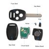 Fit For Honda Accord 2003-2007 Remote Keyless Entry Shell Button Car Key Fob Uncut Key Cover Case OUCG8D-380H-A FCCID 313.8MHz Frequency