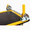 660 lbs. Capacity Platform Truck Hand Flatbed Cart Dolly Folding Moving Push Heavy Duty Rolling Cart in Yellow