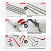 Stainless steel long distance car emergency Key Hook tool O-handle Kit 26-piece wedge airbag wrench combination tool