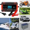 Car Battery Charger 12V/8A 24V/4A Smart Automatic Battery Charger with LCD Display