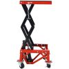 300 lbs Hydraulic Motorcycle Scissor Jack Lift Foot Step Wheels for Small Dirt Bikes,red color