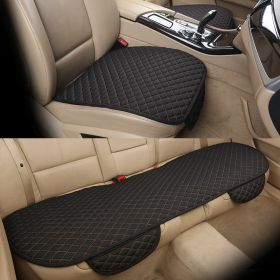 Universal Car Seat Cushions Linen Non-Slip Four Seasons Commons (Option: Black Gold-Q3 piece set)