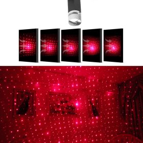 Car Tent Bedroom Outdoor Usb Laser Starry Sky Light Projection Effect Highlight Effect Decorative Light (Color: Red)