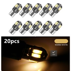 Car LED light t10 8 5730SMD width indicator light license plate light driving light pc board (Option: Warm White-20PCS)