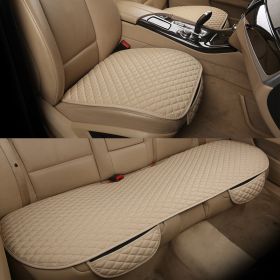 Universal Car Seat Cushions Linen Non-Slip Four Seasons Commons (Option: Beige-Q3 piece set)