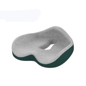 Seat Cushion Office Long-term Cushion Memory Foam Car Cushion Four Seasons (Option: Light grey and pine green)