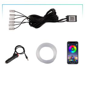 Light Guide Fiber Optic Mobile Phone APP Controls Colorful Car Atmosphere Lights (Option: Style B)