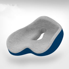 Seat Cushion Office Long-term Cushion Memory Foam Car Cushion Four Seasons (Option: Light grey peacock blue)