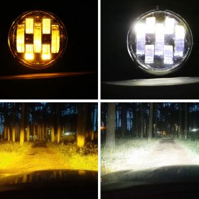 S Car Led Fog Lights Steering (Option: White yellow light)