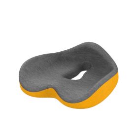 Seat Cushion Office Long-term Cushion Memory Foam Car Cushion Four Seasons (Option: Grey yellow)